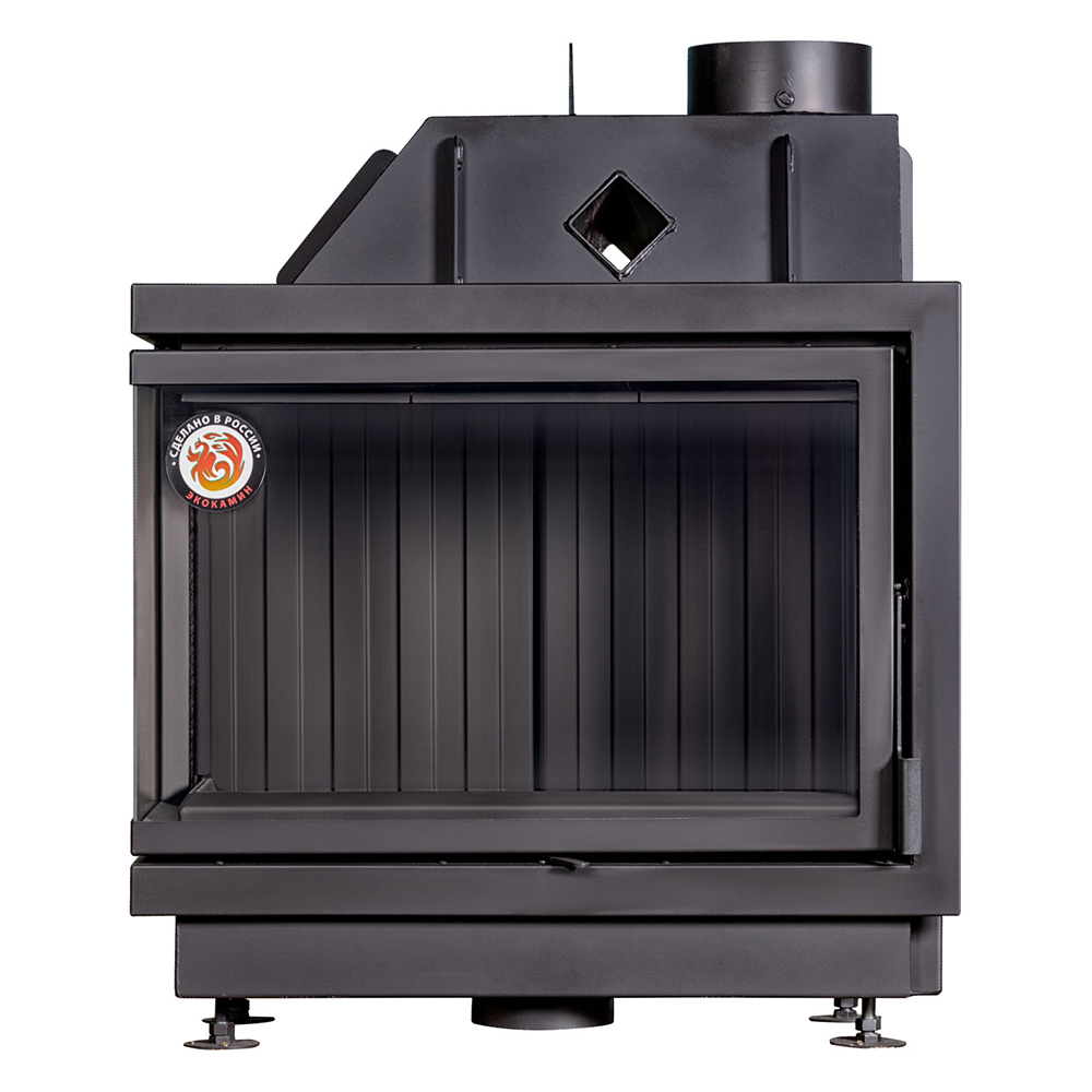 Каминная топка Экокамин Альфа 800 L (Черный шамот) (миниатюра)